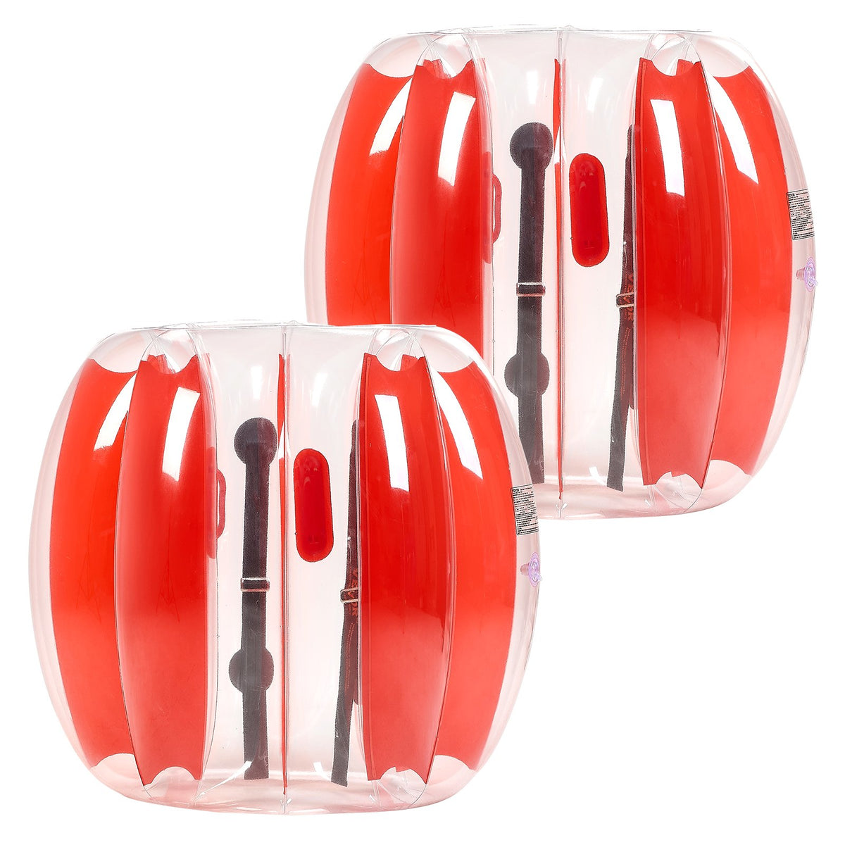 VEVOR Inflatable Sumo Bumper Balls for Kids 0.9 m, 0.3 mm PVC, 2 pcs, Red Stripes