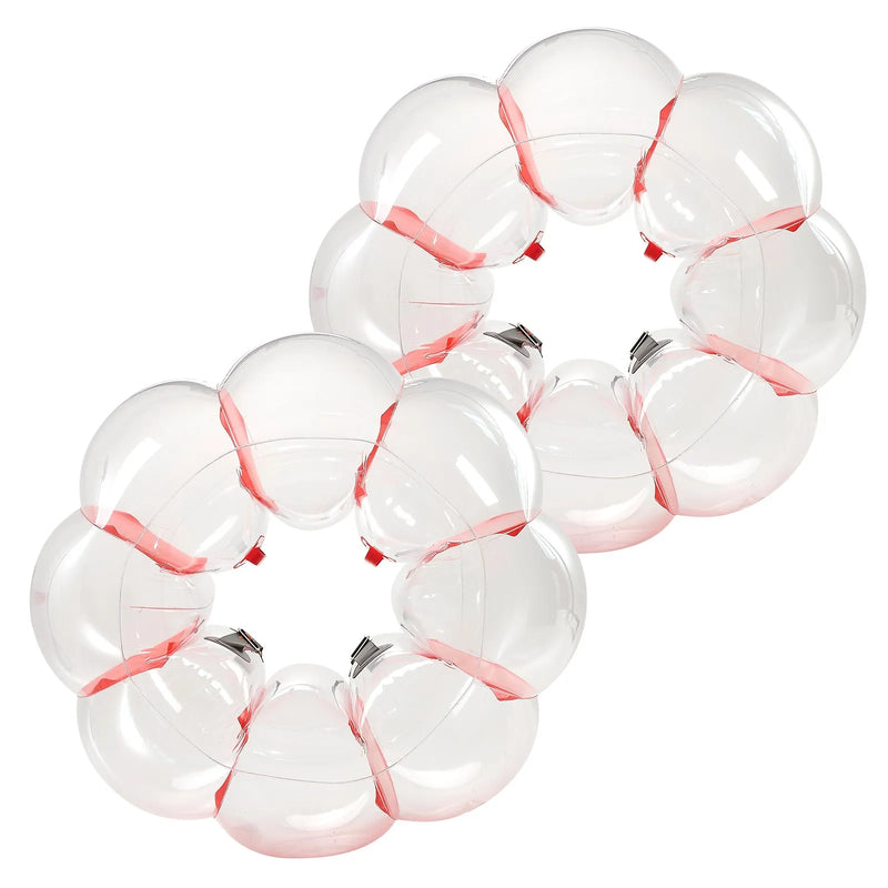 VEVOR piepūšamās bumper bumbas 2 gab., 0,9 m ķermeņa sumo zorb bumbas no bieza PVC āra komandu spēlēm, cilvēka kāmja burbuļbumbas rotaļu laukumiem, pagalmiem un parkiem, sarkanas svītras