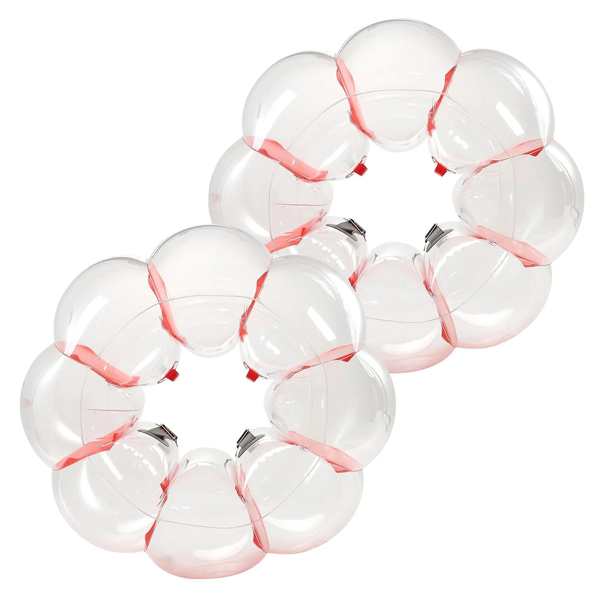 VEVOR Inflatable Sumo Bumper Balls for Kids 0.9 m, 0.3 mm PVC, 2 pcs, Red Stripes