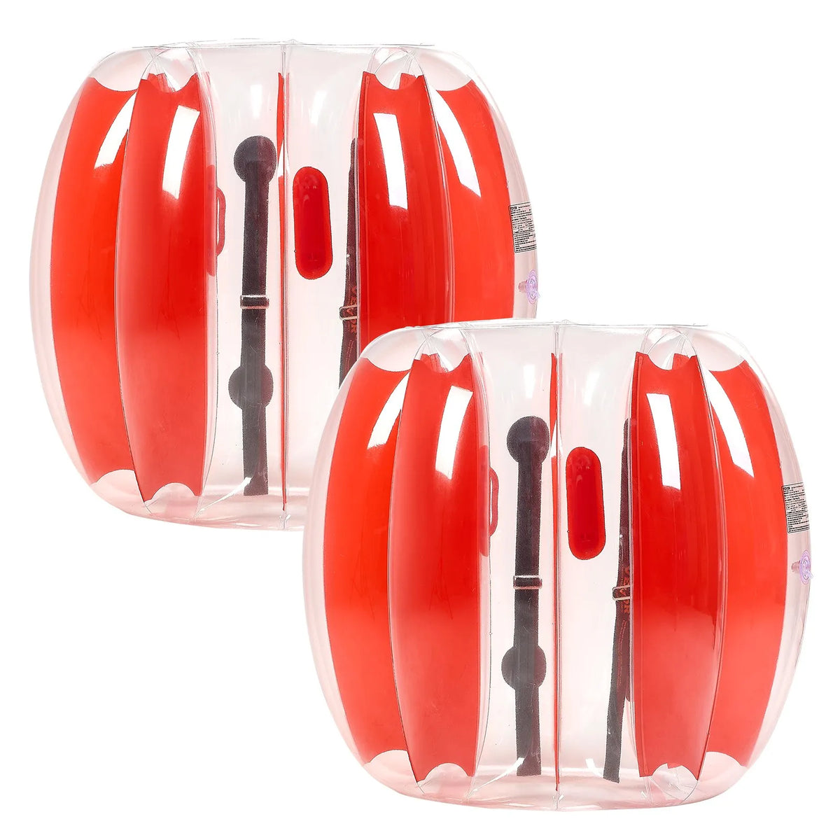 VEVOR Inflatable Sumo Bumper Balls for Kids 0.9 m, 0.3 mm PVC, 2 pcs, Red Stripes