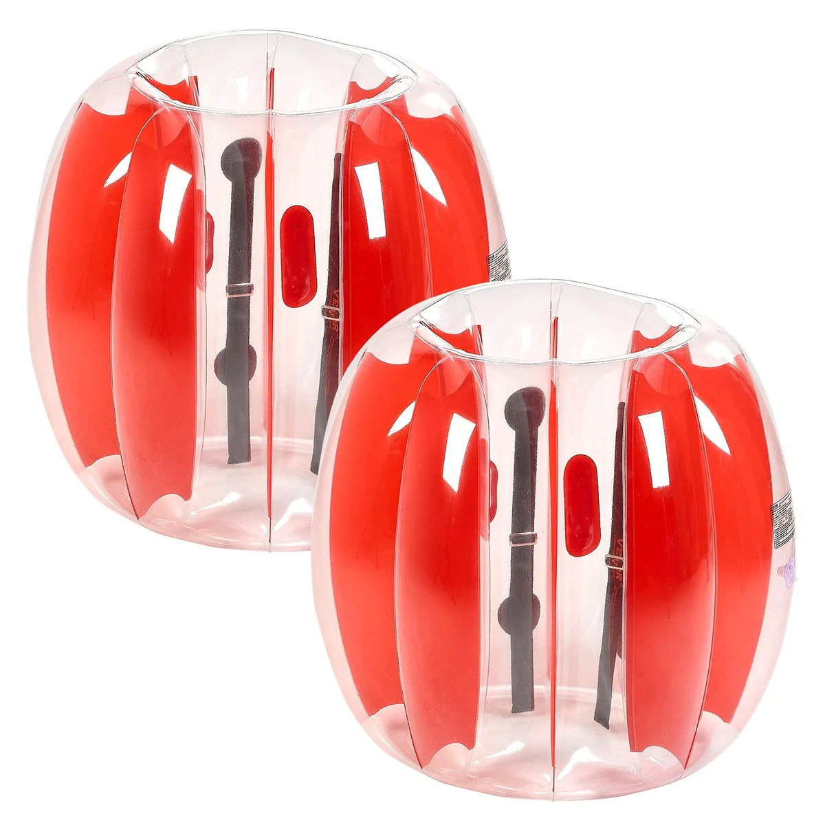 VEVOR Inflatable Sumo Bumper Balls for Kids 0.9 m, 0.3 mm PVC, 2 pcs, Red Stripes