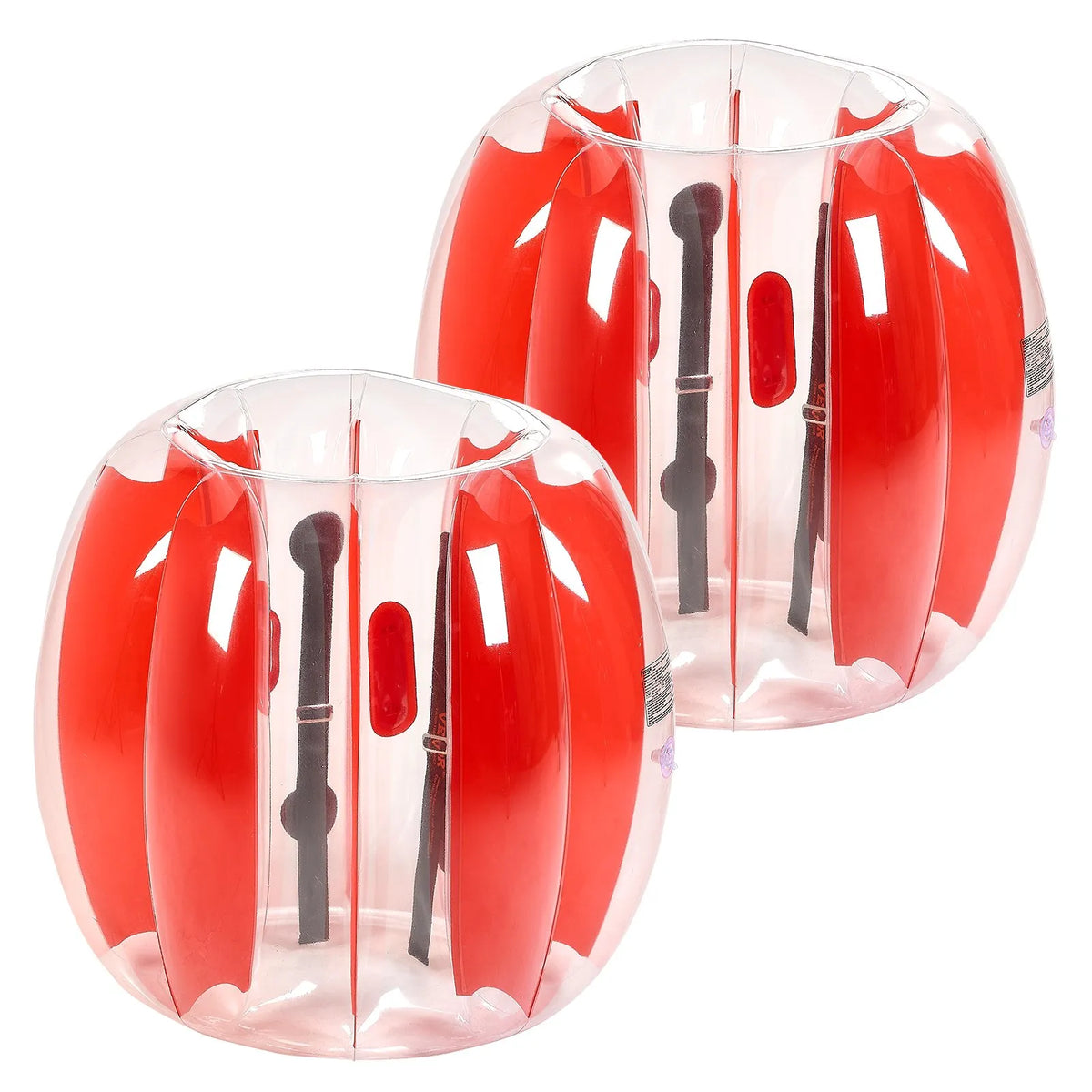 VEVOR Inflatable Sumo Bumper Balls for Kids 0.9 m, 0.3 mm PVC, 2 pcs, Red Stripes