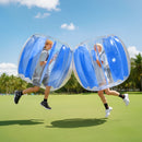 VEVOR piepūšamā bumper bumba 1 gab., 1,2 m ķermeņa sumo zorb bumba no bieza PVC āra komandu spēlēm, cilvēka kāmja burbuļbumba dārzam, pagalmam un parkam, zilas svītras