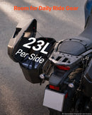 VEVOR motocikla sānu koferi 46 l (23 l × 2), universāli ABS sānu bagāžas koferi, ūdensizturīgi, noņemami kreisais un labais sānu koferis ar drošības slēdzeni, bagāžas glabāšanai, 2 gab. komplekts