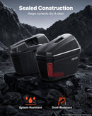 VEVOR motocikla sānu koferi 46 l (23 l × 2), universāli ABS sānu bagāžas koferi, ūdensizturīgi, noņemami kreisais un labais sānu koferis ar drošības slēdzeni, bagāžas glabāšanai, 2 gab. komplekts
