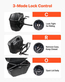 VEVOR motocikla sānu koferi 46 l (23 l × 2), universāli ABS sānu bagāžas koferi, ūdensizturīgi, noņemami kreisais un labais sānu koferis ar drošības slēdzeni, bagāžas glabāšanai, 2 gab. komplekts