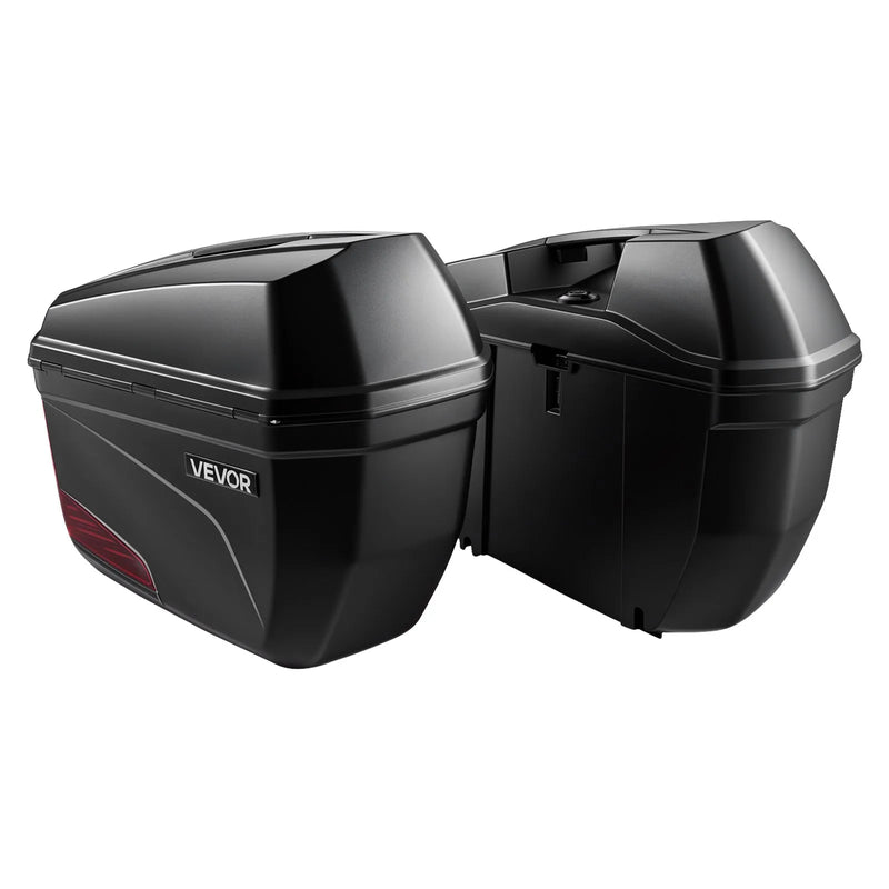 VEVOR motocikla sānu koferi 46 l (23 l × 2), universāli ABS sānu bagāžas koferi, ūdensizturīgi, noņemami kreisais un labais sānu koferis ar drošības slēdzeni, bagāžas glabāšanai, 2 gab. komplekts