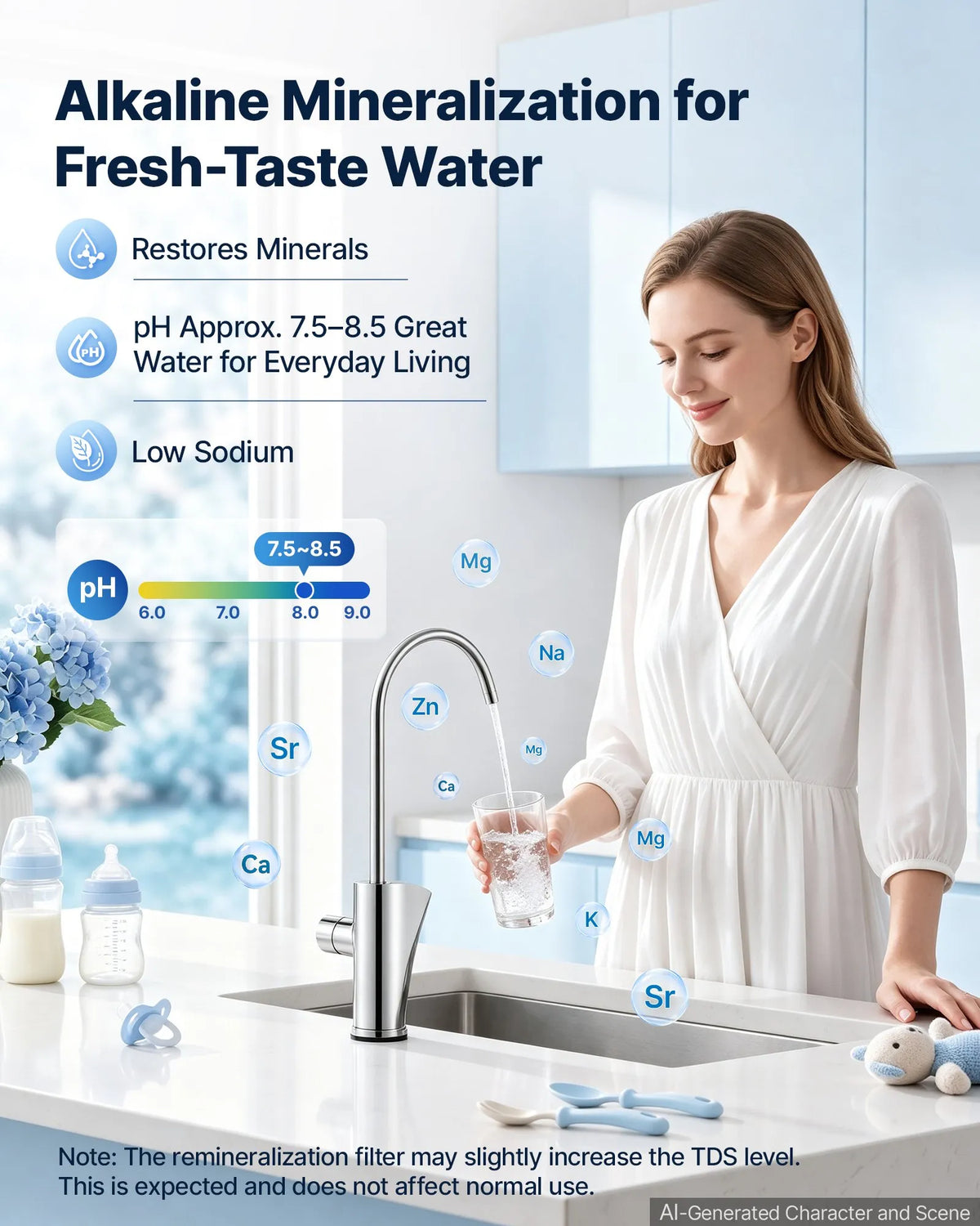 VEVOR reversās osmozes ūdens filtrēšanas sistēma, 1200 GPD, 8 pakāpju, bez tvertnes, ar viedo krānu, uzstādāma zem izlietnes
