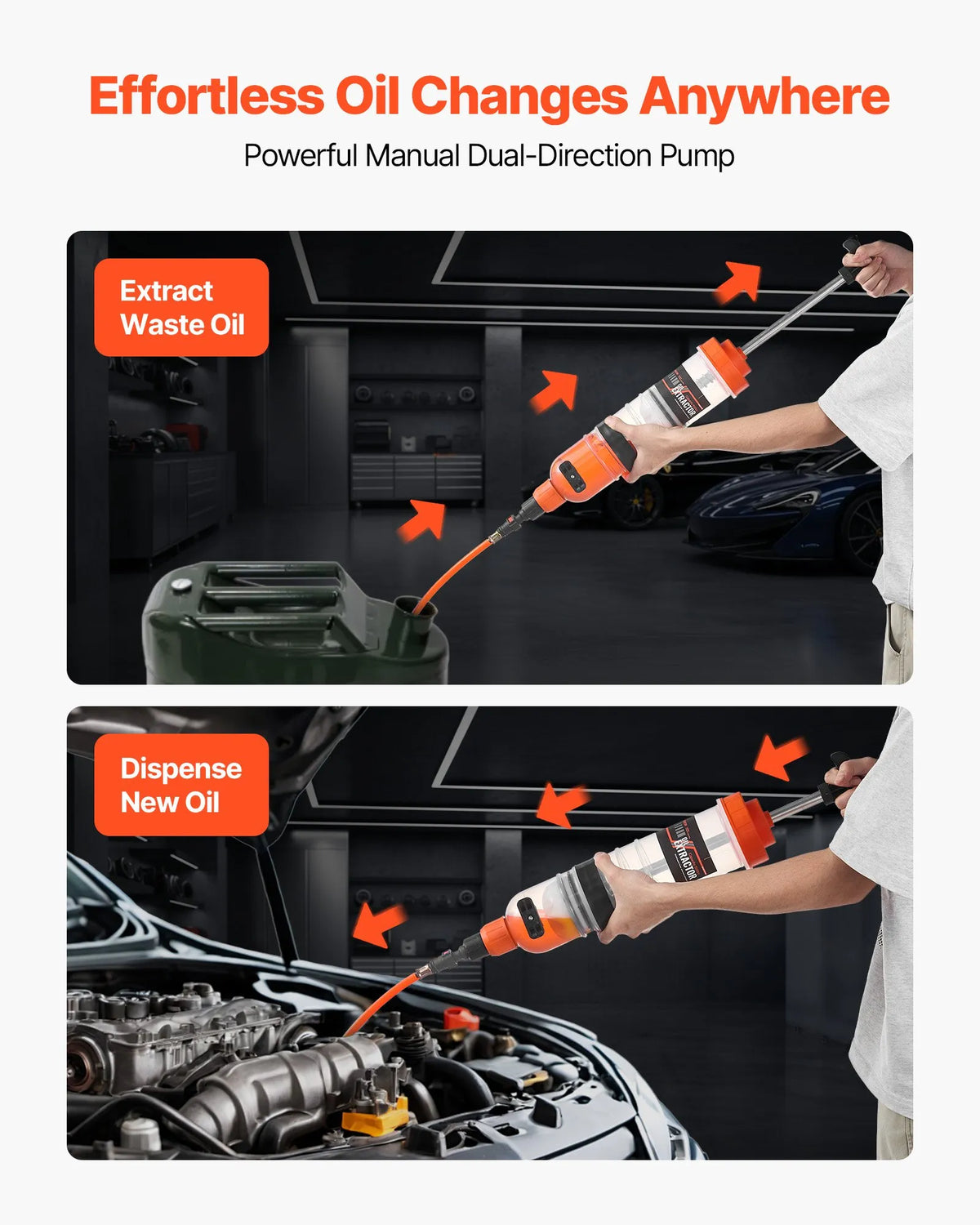 VEVOR 1,5 l šķidruma ekstraktors manuāls automobiļu šķidruma sūknis ar garu šļūteni un pagarinājuma caurulēm, eļļas šļirce zāles pļāvējiem, automašīnām, laivām, golfa ratiem un motocikliem - ZEMLETES.LV