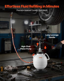 VEVOR transmisijas šķidruma sūknis 7,5 l manuāls ATF uzpildes komplekts ar 8 adapteriem un 120 cm izplūdes šļūteni, eļļas ekstraktors ar HDPE tvertni automašīnām un zāles pļāvējiem