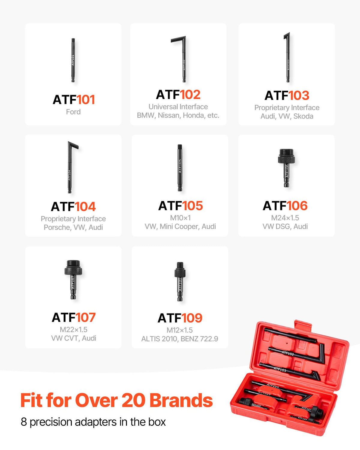 VEVOR transmisijas šķidruma sūknis 7,5 l manuāls ATF uzpildes komplekts ar 8 adapteriem un 120 cm izplūdes šļūteni, eļļas ekstraktors ar HDPE tvertni automašīnām un zāles pļāvējiem - ZEMLETES.LV