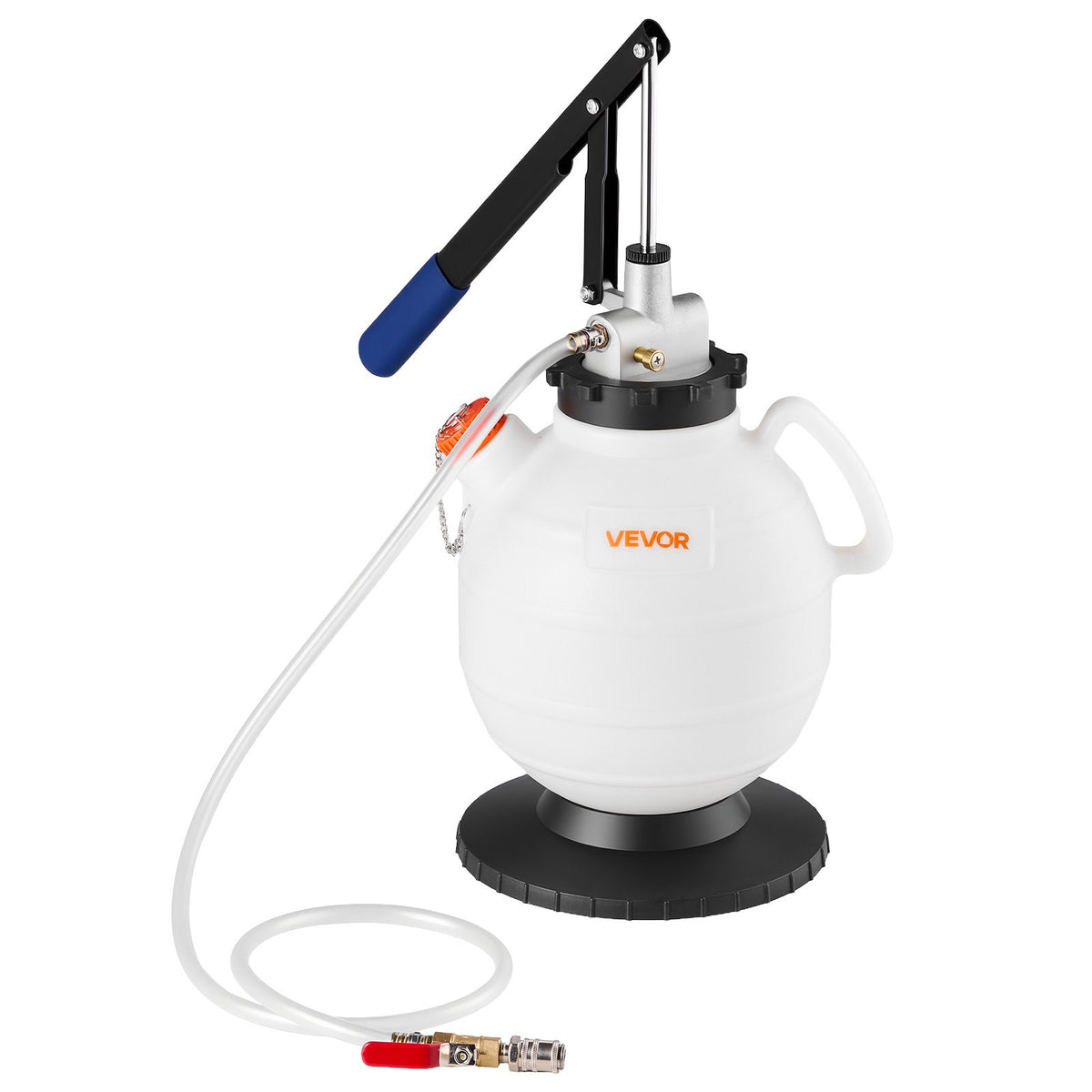 VEVOR transmisijas šķidruma sūknis 7,5 l manuāls ATF uzpildes komplekts ar 8 adapteriem un 120 cm izplūdes šļūteni, eļļas ekstraktors ar HDPE tvertni automašīnām un zāles pļāvējiem - ZEMLETES.LV