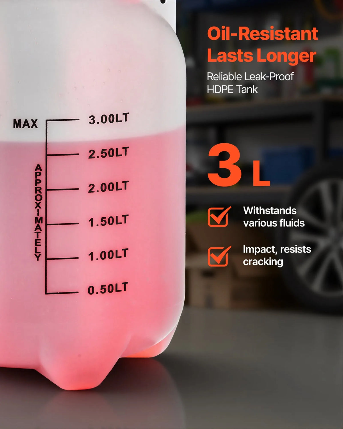 VEVOR transmisijas šķidruma sūknis 3 l manuāls šķidruma pārsūknēšanas sūknis ar 120 cm šļūteni un HDPE tvertni, transmisijas eļļas uzpildes sistēma ar PTFE lenti - ZEMLETES.LV