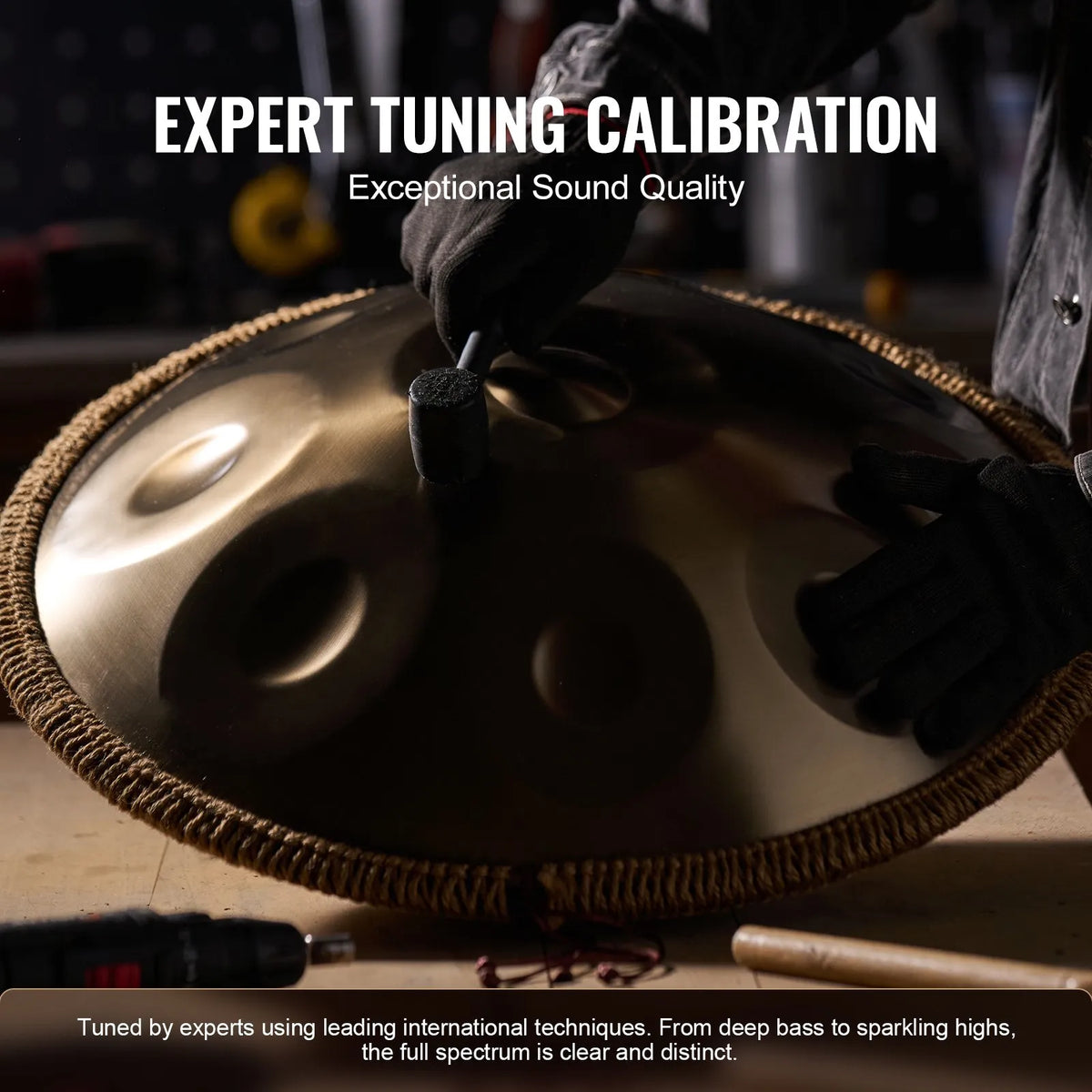 VEVOR Handpan tērauda bungas 55,9 cm ar 10 notīm D minorā ar vālīti - ZEMLETES.LV
