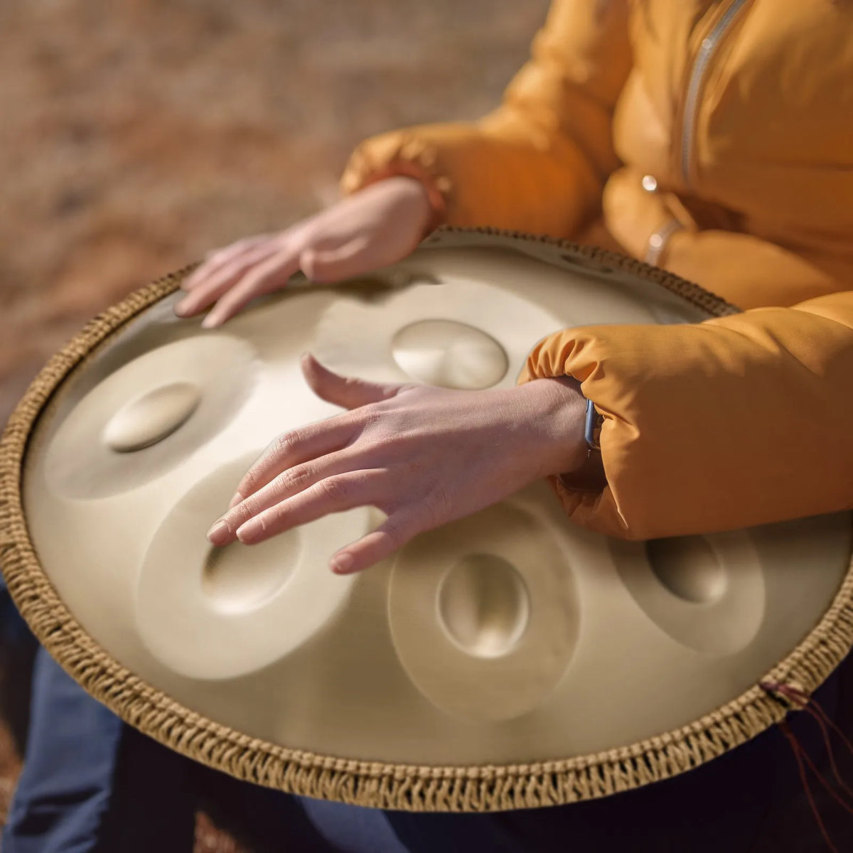 VEVOR Handpan tērauda bungas 55,9 cm ar 10 notīm D minorā ar vālīti - ZEMLETES.LV