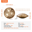 VEVOR Handpan tērauda mēles bungas 55,9 cm ar 9 notīm D minorā ar vālītēm pieaugušajiem - ZEMLETES.LV