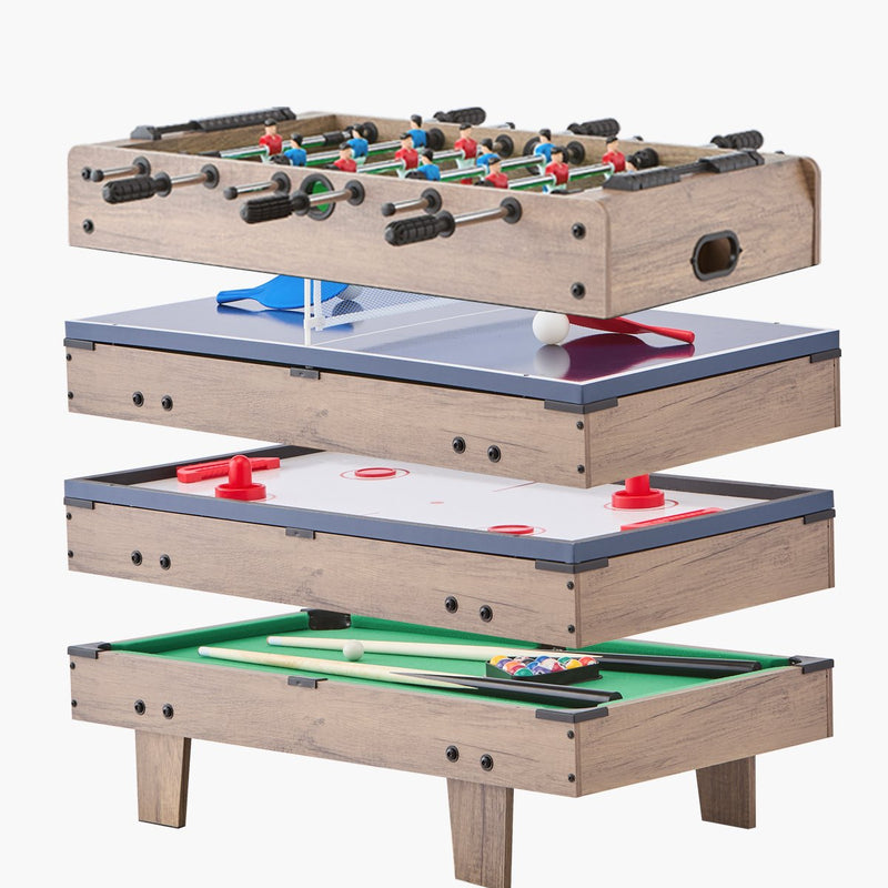 VEVOR 4 vienā kombinētais spēļu galds, 81 cm gaisa hokeja galds ar biljardu, galda futbolu un galda tenisu, komplektā ripas un stūmēji, sporta arkādes galds bērniem un ģimenes spēļu istabai vai birojam