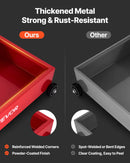 VEVOR zema profila eļļas savākšanas panna 75,7 l ar riteņiem un manuālo sūkni, 2,2 m šļūtene un T veida salokāms rokturis, hermētiska un korozijizturīga, piemērota vieglajām automašīnām, SUV, kravas auto un ATV, sarkana