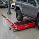 VEVOR zema profila eļļas savākšanas panna 75,7 l ar riteņiem un manuālo sūkni, 2,2 m šļūtene un T veida salokāms rokturis, hermētiska un korozijizturīga, piemērota vieglajām automašīnām, SUV, kravas auto un ATV, sarkana