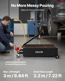 VEVOR zema profila eļļas notecināšanas panna 94,6 L ar manuālu sūkni, 2,2 m šļūteni un T veida salokāmu rokturi, hermētiska un korozijizturīga, piemērota automašīnām, SUV, kravas automašīnām un kvadricikliem, melna