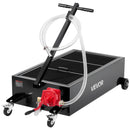 VEVOR zema profila eļļas notecināšanas panna 94,6 L ar manuālu sūkni, 2,2 m šļūteni un T veida salokāmu rokturi, hermētiska un korozijizturīga, piemērota automašīnām, SUV, kravas automašīnām un kvadricikliem, melna