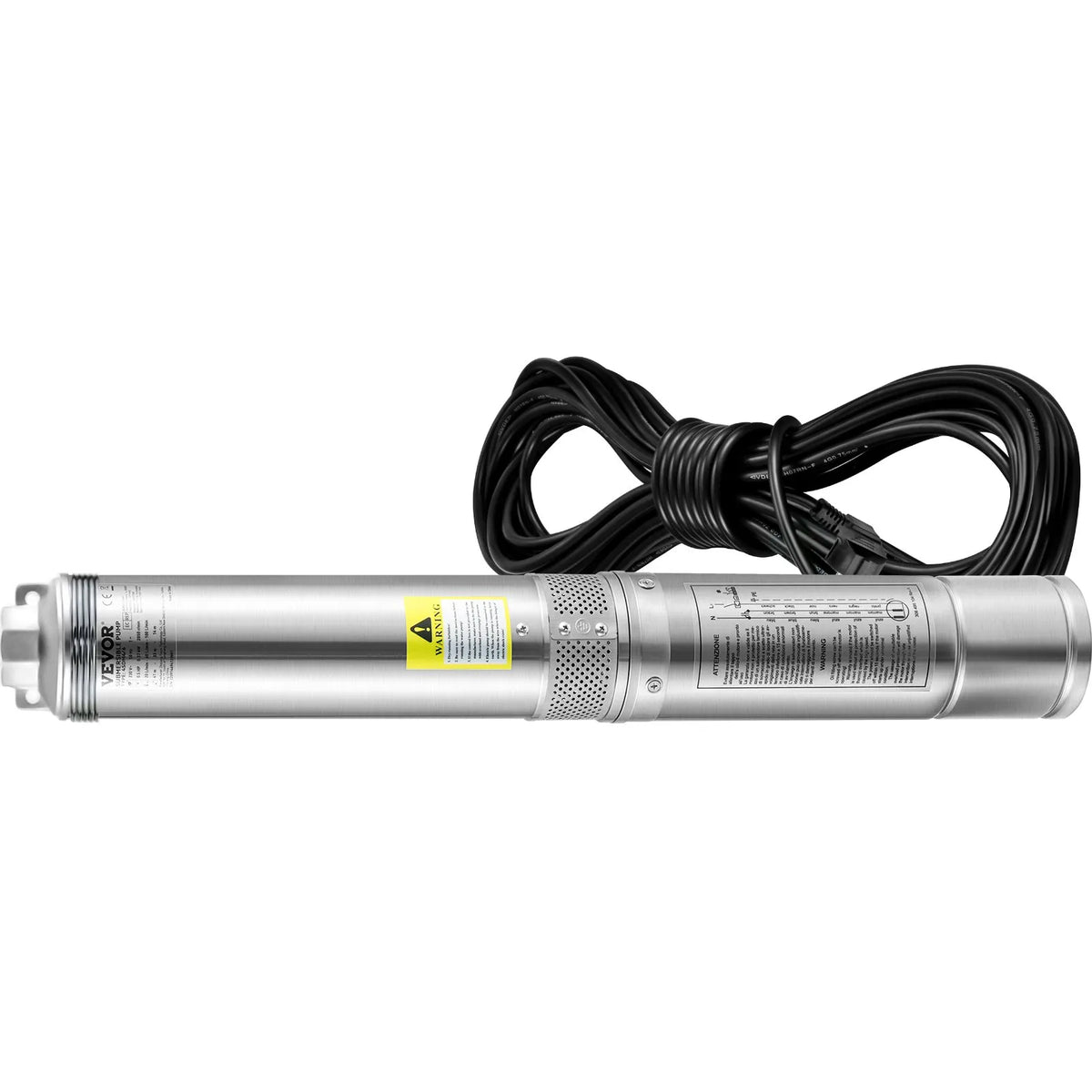 VEVOR 750 W dziļurbuma iegremdējamais sūknis, 105 l/min, 62 m pacēluma augstums, 20 m kabelis, IP68