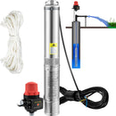 VEVOR 550 W dziļurbuma iegremdējamais sūknis, 50 l/min, 89 m pacēluma augstums, automātiskais spiediena slēdzis, IP68