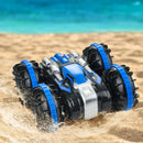 **VEVOR amfībijas tālvadības pults auto-laiva, 2,4 GHz, 12 km/h, 4WD ūdensizturīga RC automašīna bērniem, 360° griešanās triku auto ar 2 akumulatoriem, visu reljefu ūdens, pludmales un baseina rotaļlieta bērniem no 6+ gadiem, zila