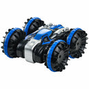 **VEVOR amfībijas tālvadības pults auto-laiva, 2,4 GHz, 12 km/h, 4WD ūdensizturīga RC automašīna bērniem, 360° griešanās triku auto ar 2 akumulatoriem, visu reljefu ūdens, pludmales un baseina rotaļlieta bērniem no 6+ gadiem, zila