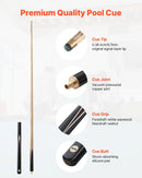 VEVOR snūkera kija 1447,8 mm, dalāma konstrukcija ar pagarinājuma stieni un 9,7 mm ādas uzgali, 538 g profesionāla biljarda kija bāram, mājai un birojam, komplektā koka futrālis