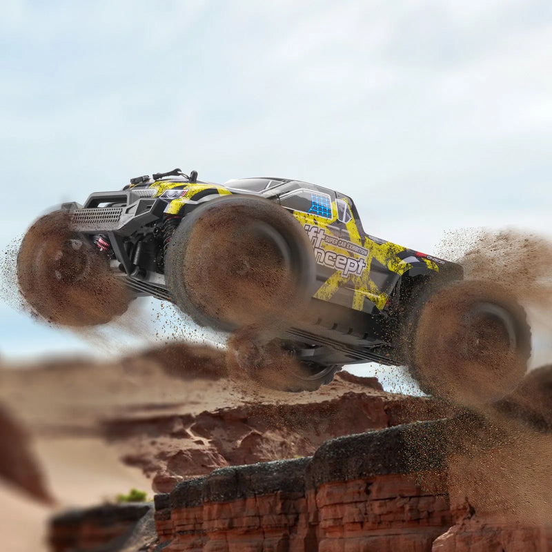 VEVOR tālvadības RC auto, 1:18 mērogs bērniem, visu apvidu 4WD bezceļu auto ar 45° riteņošanu un regulējamu ātrumu, 45 km/h augstas ātruma RC sacīkšu rotaļlieta, ideāla dāvana 8+ bērniem, IPX4