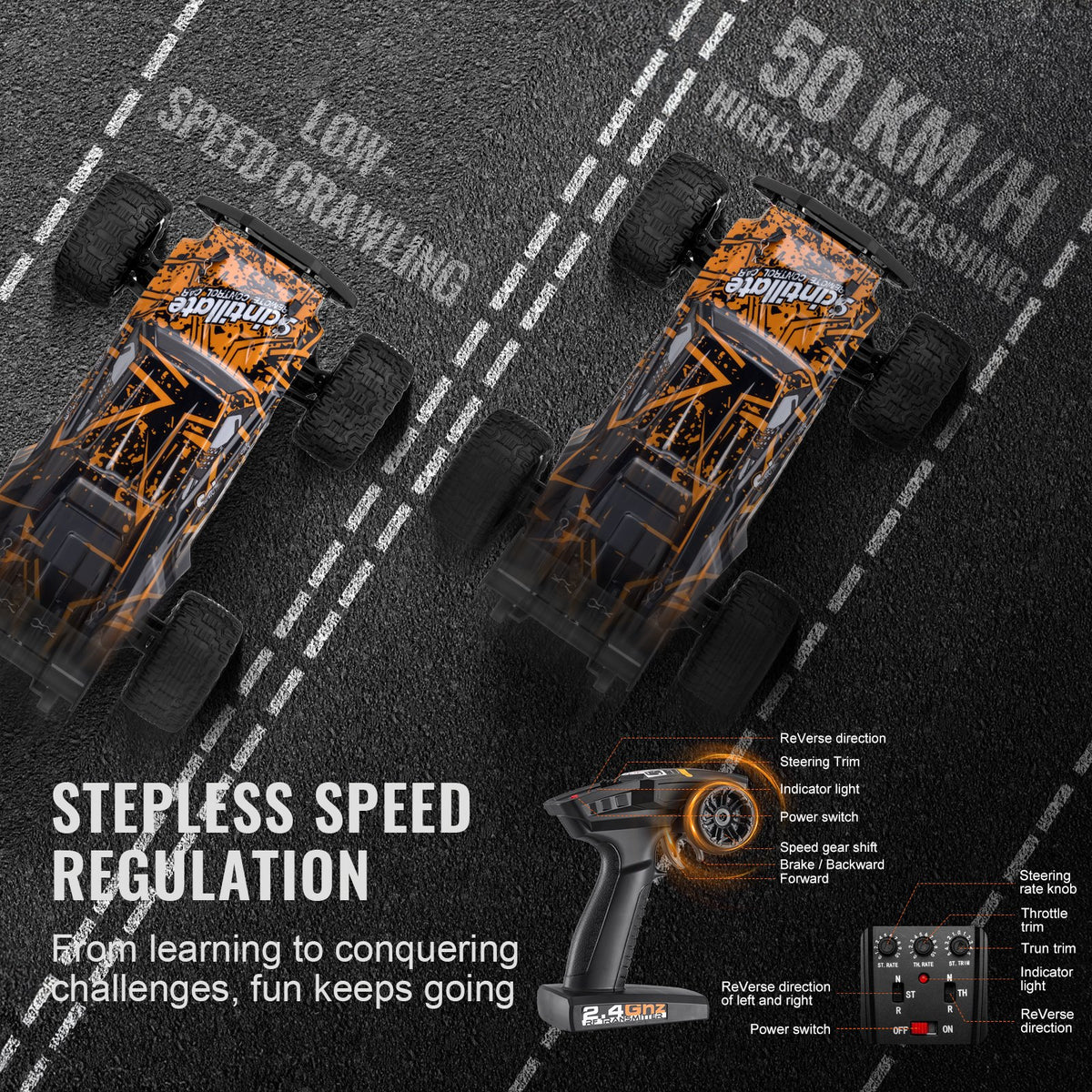 VEVOR RC auto 1:10 bezceļu 4WD, hobija sacīkšu auto