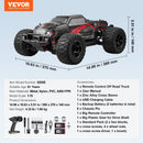 VEVOR Tālvadības automašīna 1:10 mērogā RC bezceļu monstru kravas auto ar 4WD, 45° “wheelie”, 2 baterijām, līdz 38 km/h, IPX4 ūdensizturība, dāvana bērniem no 8+ gadiem