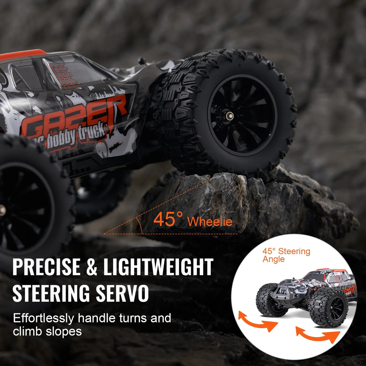 VEVOR RC-auto 1:14 maastiku monster truck 4WD, kuni 38 km/h, 2 akut, alates 8 a