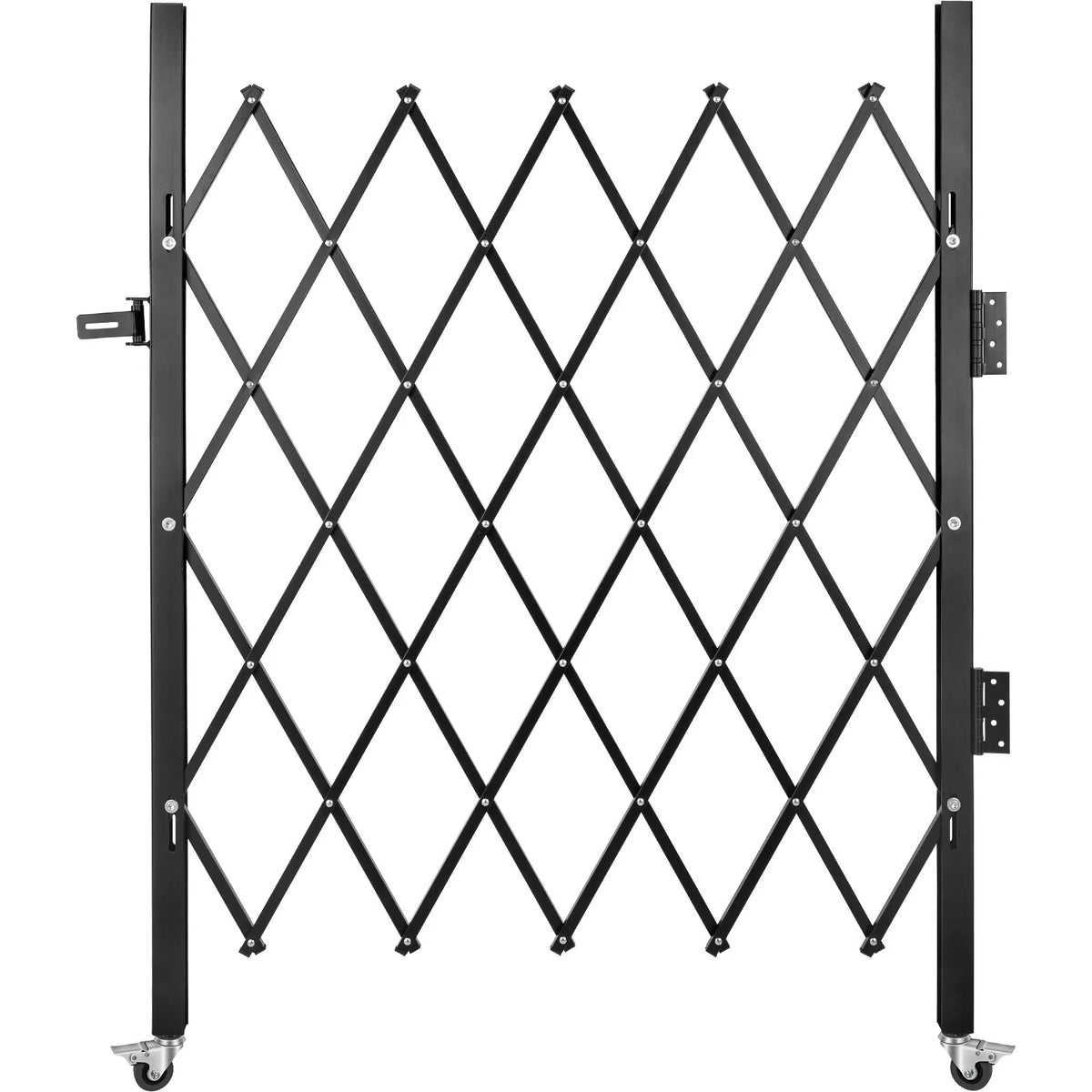 VEVOR vienas sekcijas salokāmie drošības vārti 94 × 122 cm, tērauda akordeona tipa paplašināmi drošības vārti ar 360° riteņiem un piekaramo slēdzeni - ZEMLETES.LV