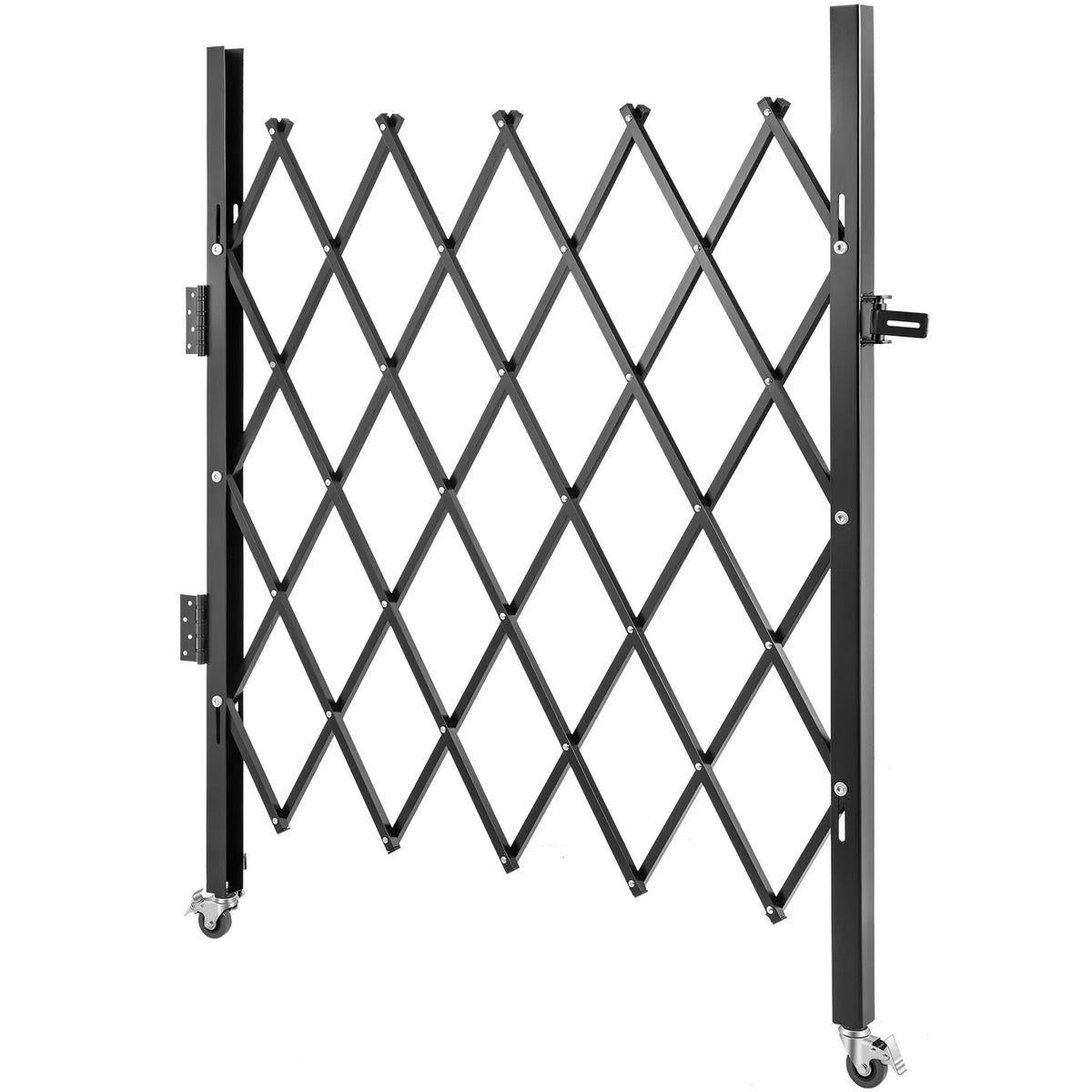 VEVOR vienas sekcijas salokāmie drošības vārti 180 × 155 cm, tērauda akordeona tipa paplašināmi drošības vārti ar 360° riteņiem un piekaramo slēdzeni - ZEMLETES.LV