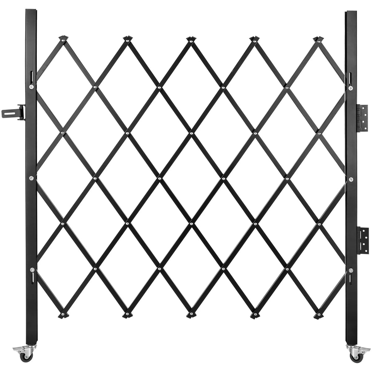 VEVOR vienas sekcijas salokāmie drošības vārti 170 × 124 cm, tērauda akordeona tipa paplašināmi drošības vārti ar 360° riteņiem un piekaramo slēdzeni - ZEMLETES.LV