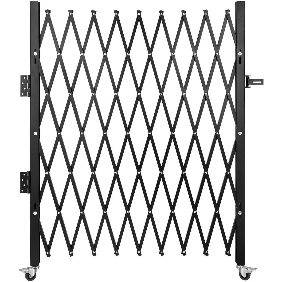 VEVOR vienas sekcijas salokāmie drošības vārti 131 × 188 cm, tērauda akordeona tipa paplašināmi drošības vārti ar 360° riteņiem un piekaramo slēdzeni - ZEMLETES.LV