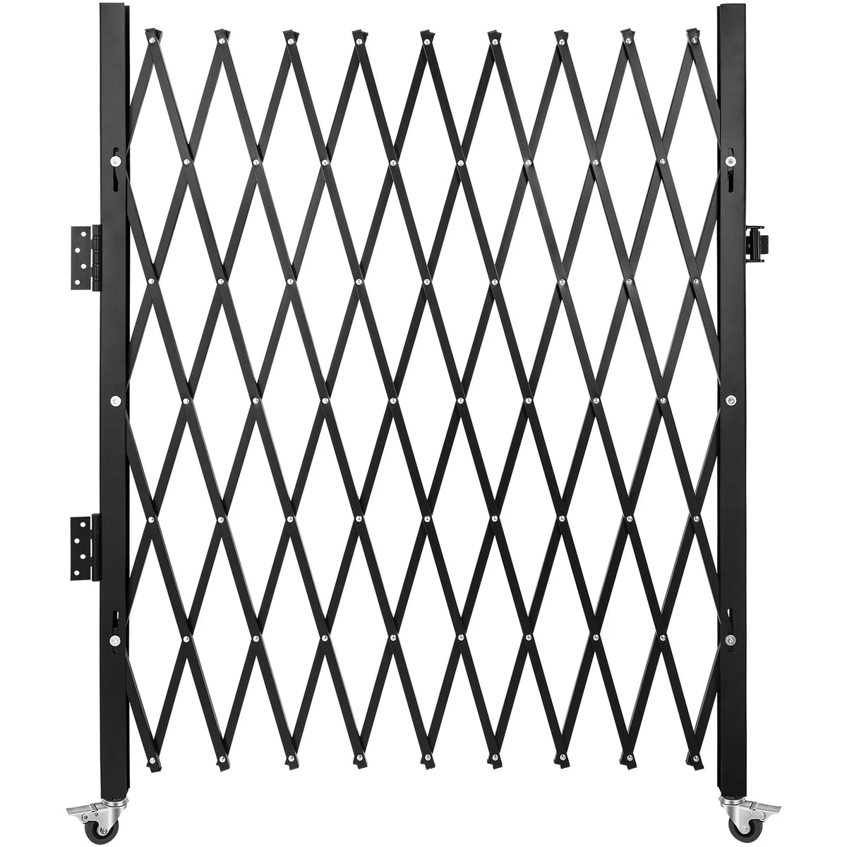 VEVOR vienas sekcijas salokāmie drošības vārti 131 × 188 cm, tērauda akordeona tipa paplašināmi drošības vārti ar 360° riteņiem un piekaramo slēdzeni - ZEMLETES.LV