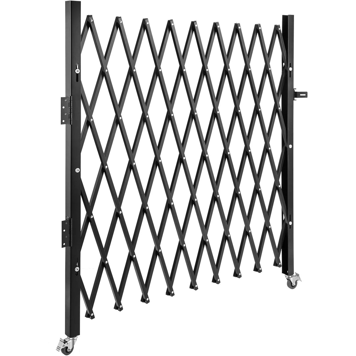 VEVOR vienas sekcijas salokāmie drošības vārti 131 × 188 cm, tērauda akordeona tipa paplašināmi drošības vārti ar 360° riteņiem un piekaramo slēdzeni - ZEMLETES.LV