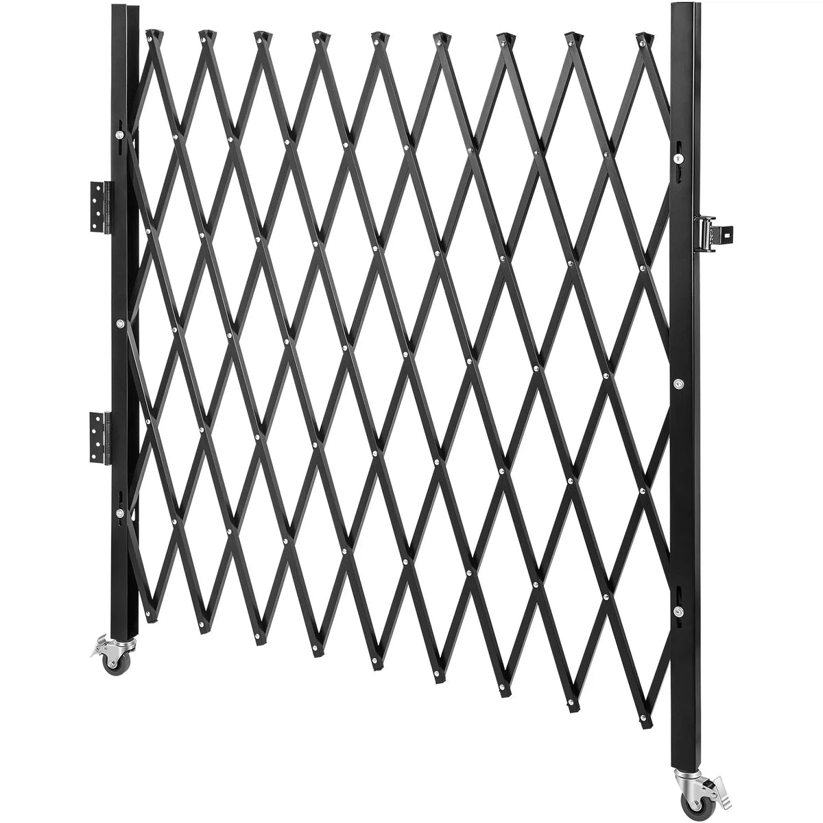 VEVOR vienas sekcijas salokāmie drošības vārti 131 × 188 cm, tērauda akordeona tipa paplašināmi drošības vārti ar 360° riteņiem un piekaramo slēdzeni - ZEMLETES.LV
