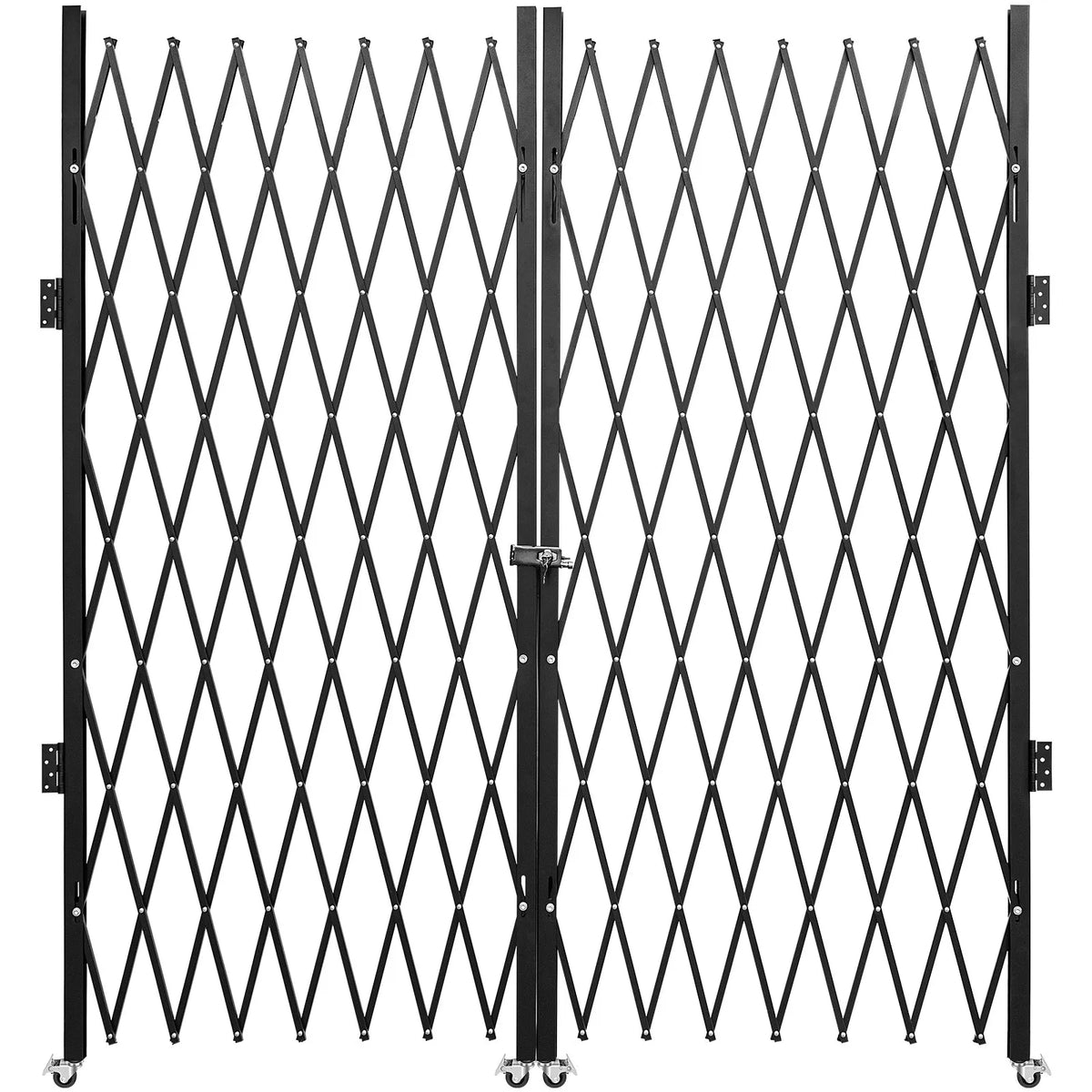 VEVOR dubultie salokāmie drošības vārti 310 × 154 cm, tērauda akordeona tipa paplašināmi šķērveida drošības vārti - ZEMLETES.LV