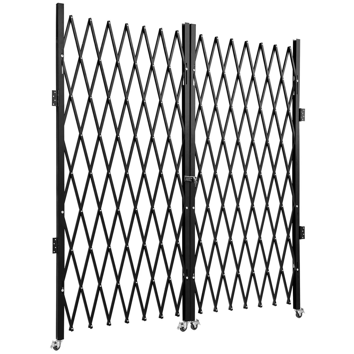 VEVOR dubultie salokāmie drošības vārti 310 × 154 cm, tērauda akordeona tipa paplašināmi šķērveida drošības vārti - ZEMLETES.LV