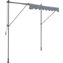VEVOR manuāli izvelkama terases markīze 198 cm ar 99 cm saules aizsargvalanci, regulējama nojume durvīm un logiem, piemērota pagalmam, dārzam un balkonam