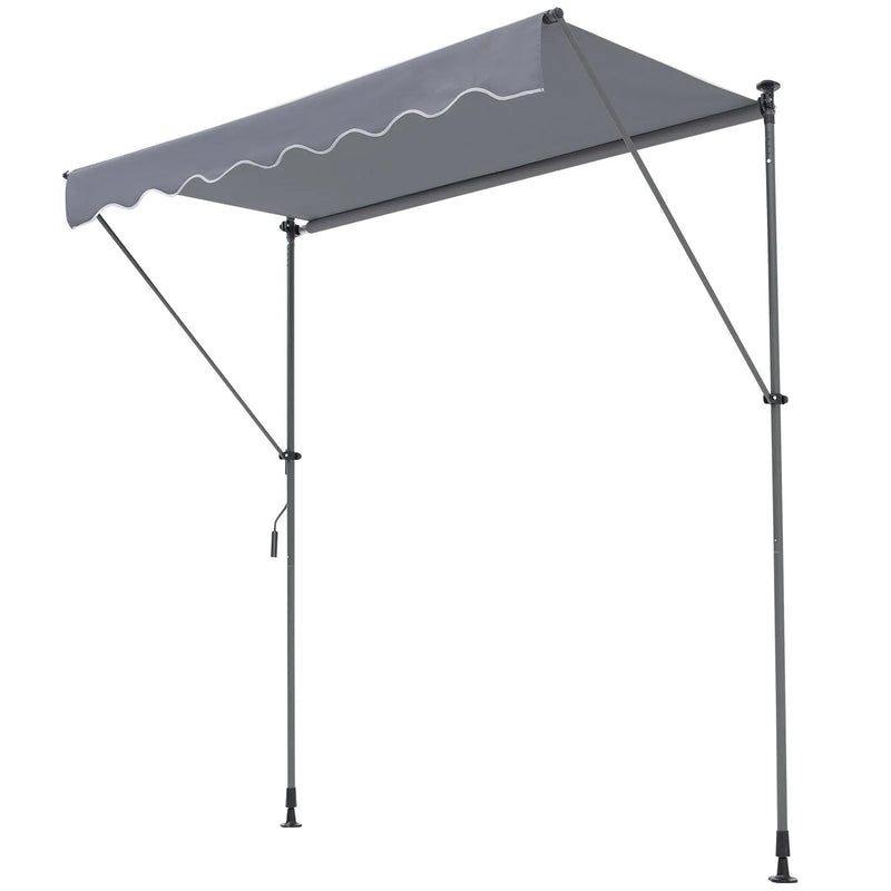 VEVOR manuāli izvelkama terases markīze 198 cm ar 99 cm saules aizsargvalanci, regulējama nojume durvīm un logiem, piemērota pagalmam, dārzam un balkonam