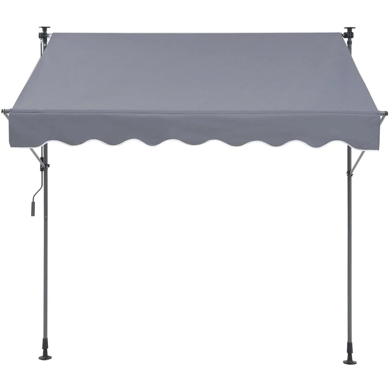 VEVOR manuāli izvelkama terases markīze 198 cm ar 99 cm saules aizsargvalanci, regulējama nojume durvīm un logiem, piemērota pagalmam, dārzam un balkonam