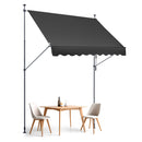 VEVOR izvelkama terases markīze 249 × 119 cm ar manuālu kloķi, saules aizsargnojume āra terasei un balkonam, regulējams augstums 218–310 cm, melna