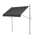 VEVOR izvelkama terases markīze 249 × 119 cm ar manuālu kloķi, saules aizsargnojume āra terasei un balkonam, regulējams augstums 218–310 cm, melna