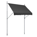 VEVOR izvelkama terases markīze 249 × 119 cm ar manuālu kloķi, saules aizsargnojume āra terasei un balkonam, regulējams augstums 218–310 cm, melna