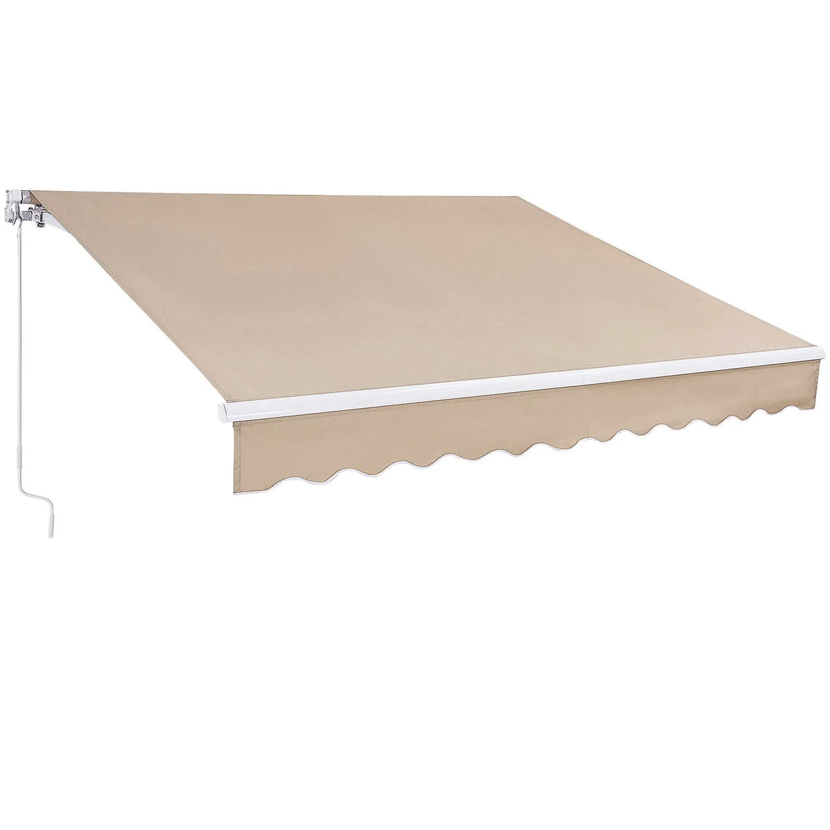 VEVOR Manual Retractable Patio Awning 305 × 244 cm with Crank, Waterproof Polyester Sun Shade Canopy for Doors and Windows, Suitable for Yard and Balcony